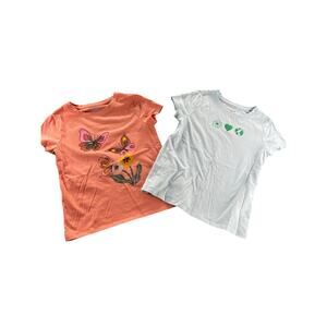 Cat & Jack Girls Black White Set of 2 T-Shirt Bundle Youth Size Medium 8